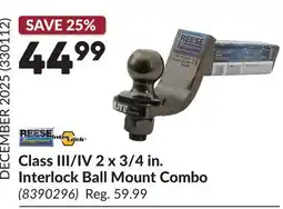 Princess Auto Class III/IV 2 x 3/4 in. Interlock Ball Mount Combo offer