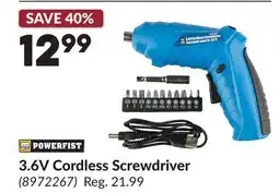 Princess Auto 3.6V Cordless Screwdriver offer
