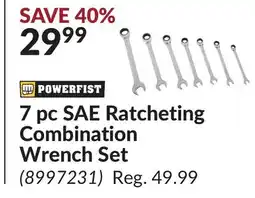 Princess Auto Power Fist 7 pc SAE Ratcheting Combination Wrench Set offer