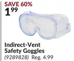 Princess Auto Indirect-Vent Safety Goggles offer