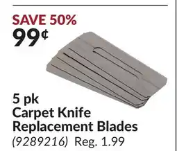 Princess Auto 5 pk Carpet Knife Replacement Blades offer