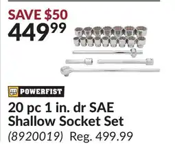 Princess Auto 20 pc 1 in. dr SAE Shallow Socket Set offer