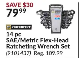 Princess Auto 14 pc SAE/Metric Flex-Head Ratcheting Wrench Set offer