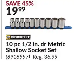 Princess Auto 10 pc 1/2 in. dr Metric Shallow Socket Set offer