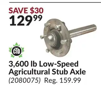 Princess Auto 3,600 lb Low-Speed Agricultural Stub Axle offer