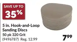 Princess Auto 5 in Hook-and Sanding Discs offer