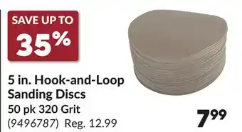 Princess Auto 5 in Hook-and Sanding Discs offer