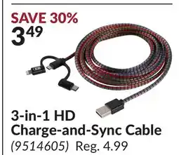 Princess Auto 3-in-1 HD Charge-and-Sync Cable offer