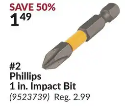 Princess Auto 2 Phillips 1 in. Impact Bit offer
