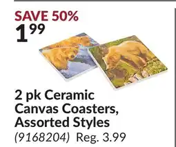 Princess Auto 2 pk Ceramic Canvas Coasters, Assorted Styles offer
