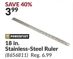 Princess Auto Power Fist 18 in. Stainless-Steel Ruler offer