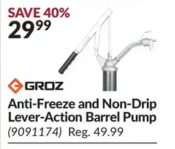 Princess Auto Anti-Freeze and Non-Drip Lever-Action Barrel Pump offer