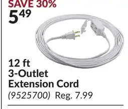 Princess Auto 12 ft 3-Outlet Extension Cord offer