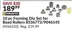 Princess Auto 10 pc Forming Die Set for Bead Rollers offer