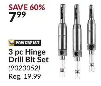 Princess Auto 3 pc Hinge Drill Bit Set offer