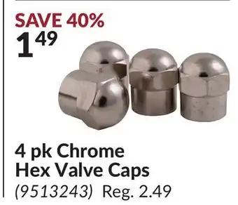 Princess Auto 4 pk Chrome Hex Valve Caps offer