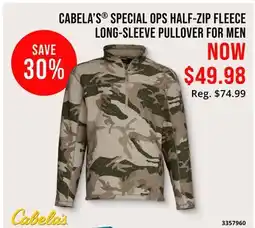 Cabela's CABELA'S SPECIAL OPS HALF-ZIP FLEECE LONG-SLEEVE PULLOVER FOR MEN offer