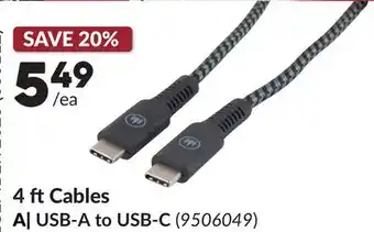 Princess Auto 4 ft Cables USB-A to USB-C offer