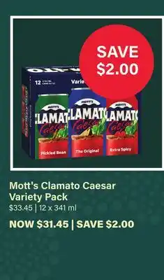 LCBO Mott's Clamato Caesar Variety Pack offer