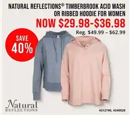 Cabela's NATURAL REFLECTIONS TIMBERBROOK ACID WASH OR RIBBED HOODIE FOR WOMEN offer