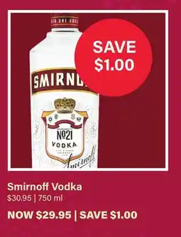 LCBO Smirnoff Vodka offer