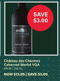 LCBO Château des Charmes Cabernet-Merlot VQA offer
