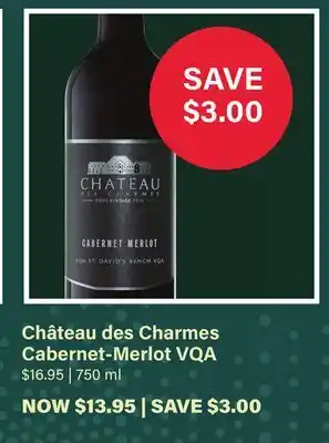LCBO Château des Charmes Cabernet-Merlot VQA offer