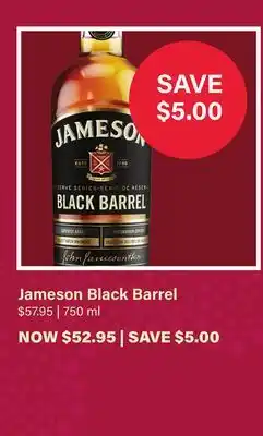 LCBO Jameson Black Barrel offer