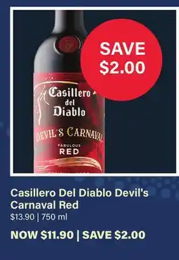 LCBO Casillero Del Diablo Devil's Carnaval Red offer