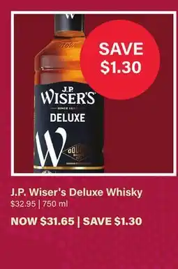 LCBO J.P. Wiser's Deluxe Whisky offer