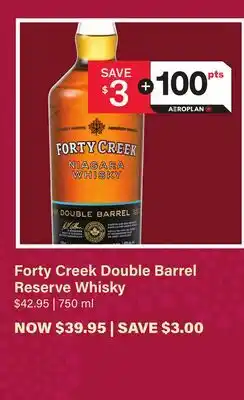 LCBO Forty Creek Double Barrel Reserve Whisky offer