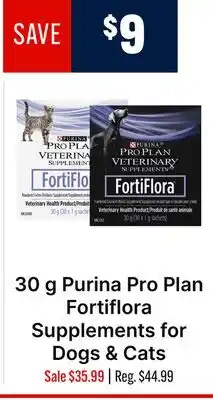 Ren’s Pets Depot Purina Pro Plan Fortiflora Supplements for Dogs & Cats offer