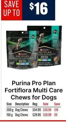 Ren’s Pets Depot Purina Pro Plan Fortiflora Multi Care Chews for Dogs offer