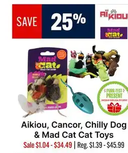 Ren’s Pets Depot Aikiou, Cancor, Chilly Dog & Mad Cat Cat Toys offer