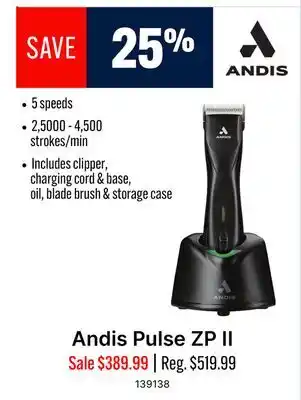 Ren’s Pets Depot Andis Pulse ZP II offer