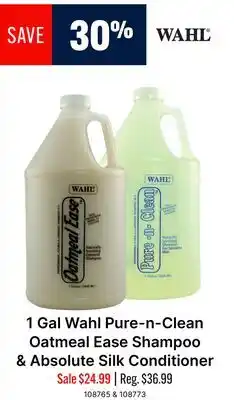 Ren’s Pets Depot Wahl Pure-n-Clean Oatmeal Ease Shampoo & Absolute Silk Conditioner offer