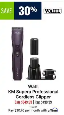 Ren’s Pets Depot Wahl KM Supera Professional Cordless Clipper offer