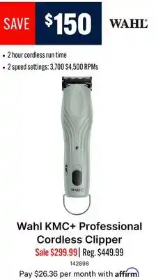 Ren’s Pets Depot Wahl KMC + Professional Cordless Clipper offer