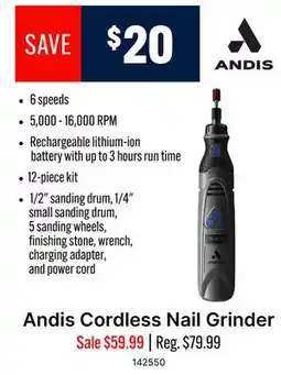 Ren’s Pets Depot Andis Cordless Nail Grinder offer
