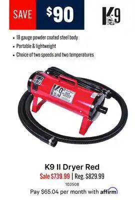 Ren’s Pets Depot K9 II Dryer Red offer