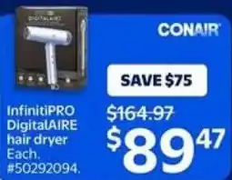 Walmart Conair InfinitiPRO DigitalAIRE hair dryer offer