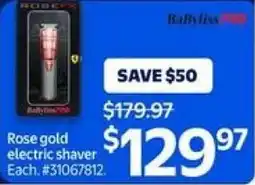 Walmart BaByliss Rose gold electric shaver offer