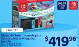 Walmart Nintendo Switch console plus Sports game and leg strap bundle offer