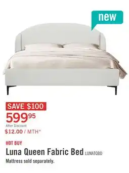 The Brick Luna Upholstered Wingback Bed in White Fabric - Queen Size offer