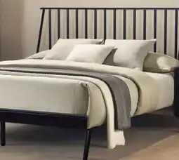 The Brick Milan Platform Bed with Headboard & Frame, Mid-Century Modern, Black - Queen Size offer