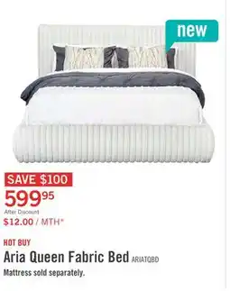 The Brick Aria Upholstered Platform Bed in Grey Fabric, Tufted - Queen Size offer