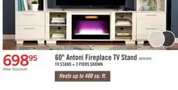 The Brick Antoni 62 Modern Electric Fireplace TV Stand with Storage and Cable Management for TVs up to 70 offer