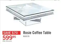 The Brick Rosie 39 Glam Mirror & Glass Top Coffee Table - Silver Metal with Diamond Look Legs offer