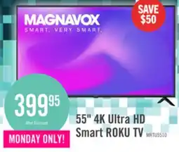 The Brick Magnavox 55 4K Ultra HD Roku Smart TV offer