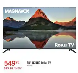 The Brick Magnavox 65 4K Ultra HD Roku Smart TV offer